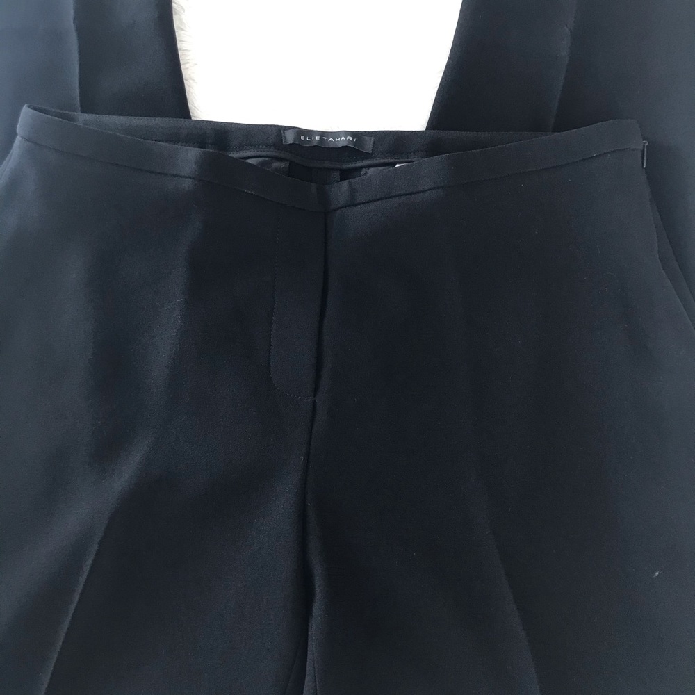 Elie Tahari Marcia Black Side Zip Ankle Pants 6